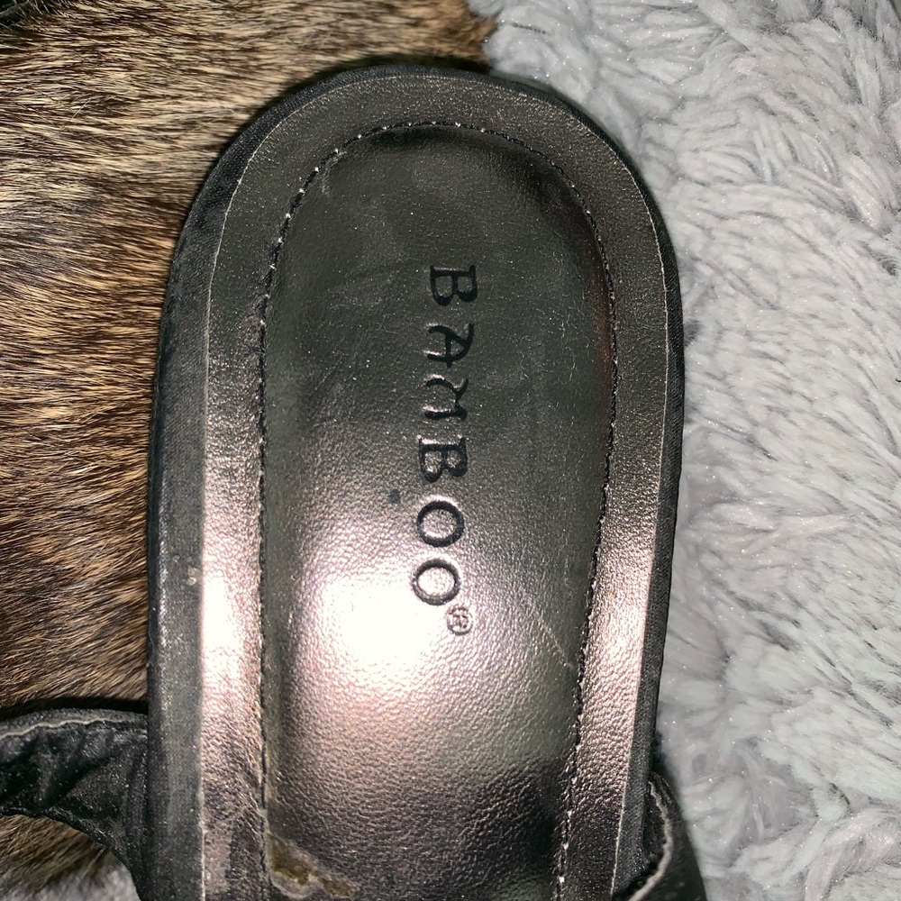 Black satiny platform wedges - Picture 4 of 6